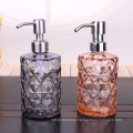 20oz Diamonds shape glass liquid soap bottle with stainless steel pump